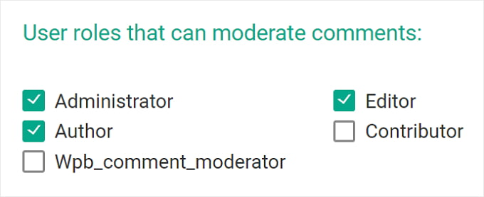 The WPB Comment Moderator role in Thrive Comments