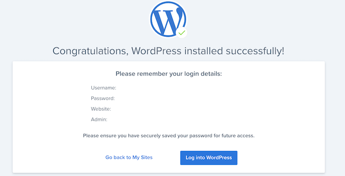 Log into WordPress